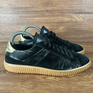 OXS ‘Italy Travel Suede’ Black Leather Sneakers Women’s Size 9.5 Shoes